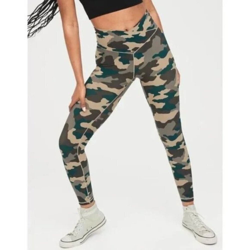 Aerie Offline Camo High-Waisted‎ Crossover Leggings Sz XS